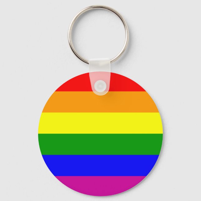 Save the Date/Rainbow Wedding/Gay Pride Key Ring (Front)