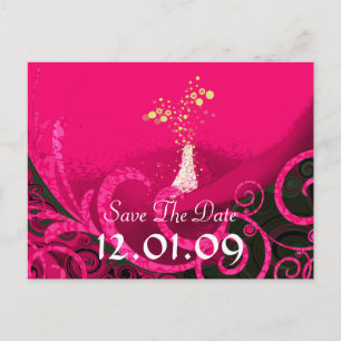 Save the Date Rasberry Cala Lily Postcard