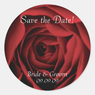 Save the Date Red Rose Wedding Stickers