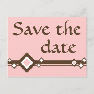 save the date : retro diamonds : announcement postcard