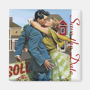 Save the Date Retro Magnet