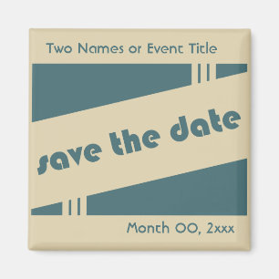 save the date : retro : magnet