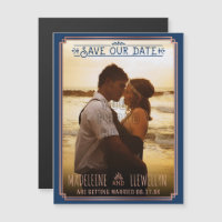 Save the Date Retro Rose Gold Deco Wedding Photo