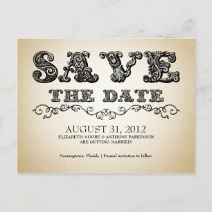 save the date retro vintage postcards