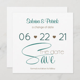 Save the Date Rich BOHO Hunter Green Invitation