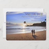 Save the Date Romantic Couple on Beach