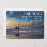 Save the Date Romantic Couple on Beach