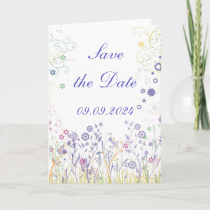 "Save the date" Romantic Flower and Curl Design Announcement
