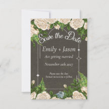 Save the Date Romantic Rustic Rose Theme Wedding