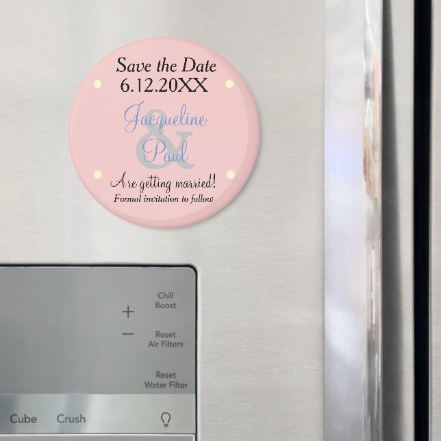 Save the Date Rose Blue Pastels Magnet (In Situ (Fridge))