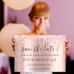 Save The Date Rose Gold  Glitter Drips Strings<br><div class="desc">💕✨ Glamourously Announced: Florence Studio’s Rose Gold Glitter Drip Save The Dates! ✨💕 Hello, Romantics and Glamour Seekers! Are you ready to set the date with a sparkle and a sprinkle of sophistication? Let's unveil the Save The Date Rose Gold Glitter Drips String Delicate Girly Glam Powder Blush Pastels from...</div>