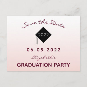 Save the Date rose gold graduation party Postcard