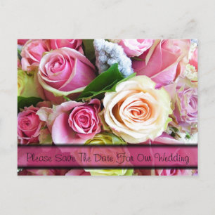 Save The Date Rose Post Card Template
