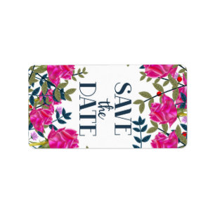 Save The Date Roses and Petals. Label