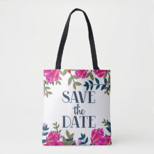 Save The Date Roses and Petals. Tote Bag