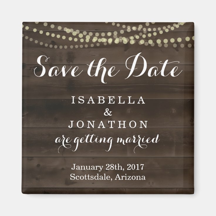Save the Date - Rustic Wood Wedding Magnet | Zazzle.co.nz