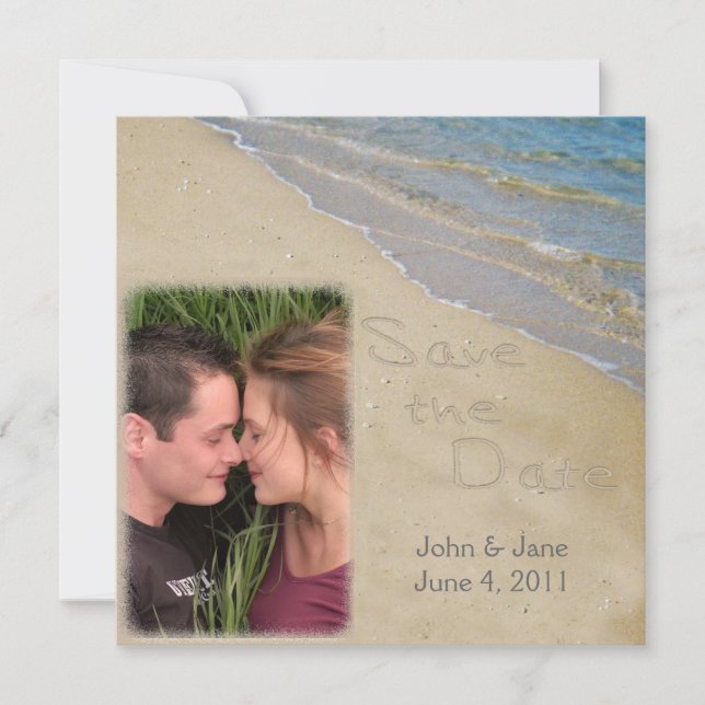 Save the Date - Sand and Water Custom Photo (Front)