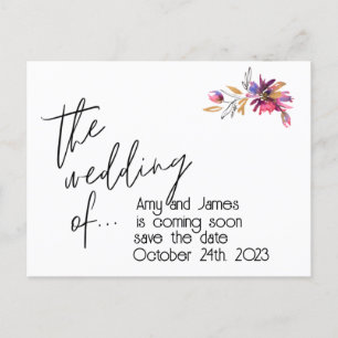 SAVE THE DATE - Save the wedding date. Editable Postcard