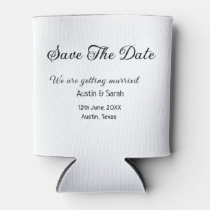 Save the date scan QR wedding website modern text Can Cooler