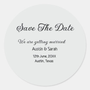 Save the date scan QR wedding website modern text Classic Round Sticker