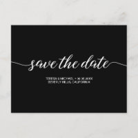 Save the Date script Simple Black white wedding