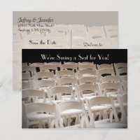Save the Date Sepia Wedding Chairs
