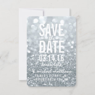 Save the Date   Silver Glit Fab