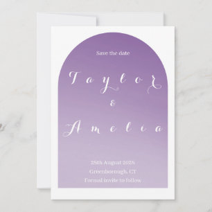 Save the Date Simple Boho Arch Purple Lilac