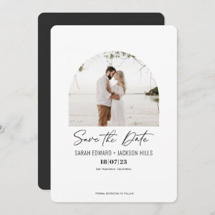 Save the date, Simple elegant modern arch photo Save The Date