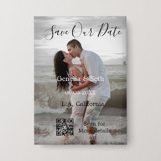 Save the date simple minimal QR scan code details 