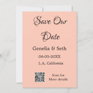 Save the date simple minimal QR scan code details  Invitation