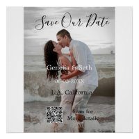 Save the date simple minimal QR scan code details 