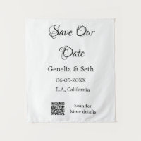 Save the date simple minimal QR scan code details 
