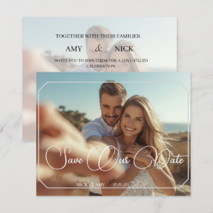 Save The Date Simple Modern elegant Wedding Card