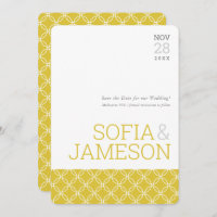 SAVE THE DATE simple modern type mustard yellow