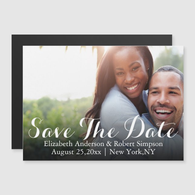 Save The Date | Simple Photo Template Magnetic Invitation (Front/Back)