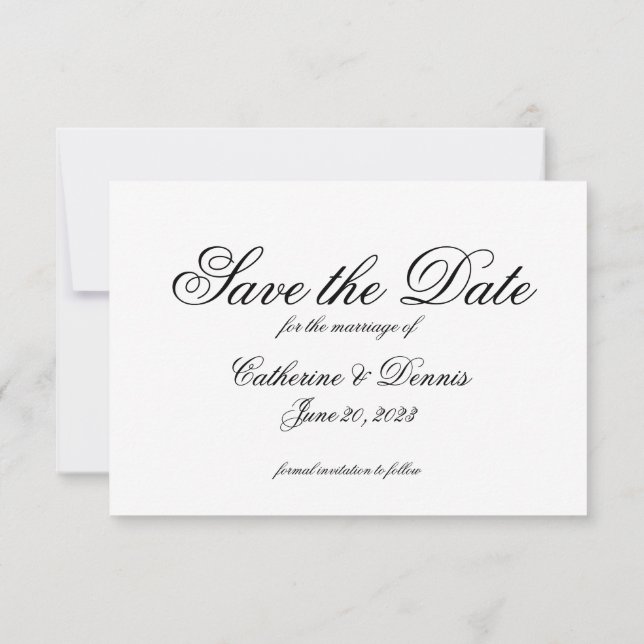 Save the Date Simple Script - Casual Wording (Back)
