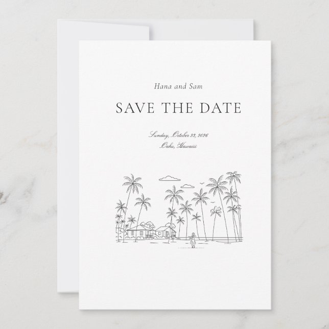 Save the date simple wedding (Front)