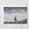 Save the date simple white handlettered photo card