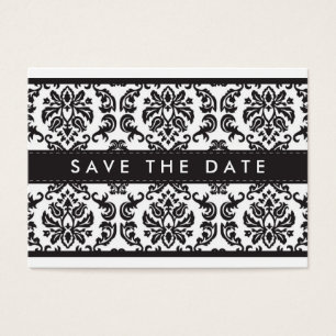 SAVE THE DATE :: small card :: damask - black