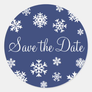 Save the Date Snowflakes Envelope Sticker Seal