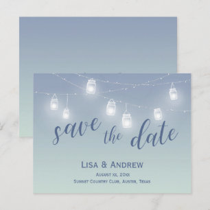 Save The Date Soft Blue Casual Announcement Postcard