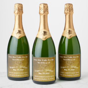 Save the date sparkling wine label