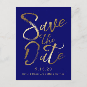 Save The Date   Splash of Gold Postcard