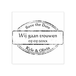 Save the Date Stamp with names and date