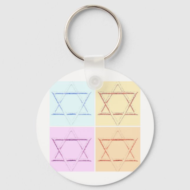 Save the Date/Star of David Key Ring (Front)