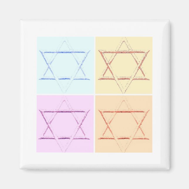 Save the Date/Star of David pop art Magnet (Front)
