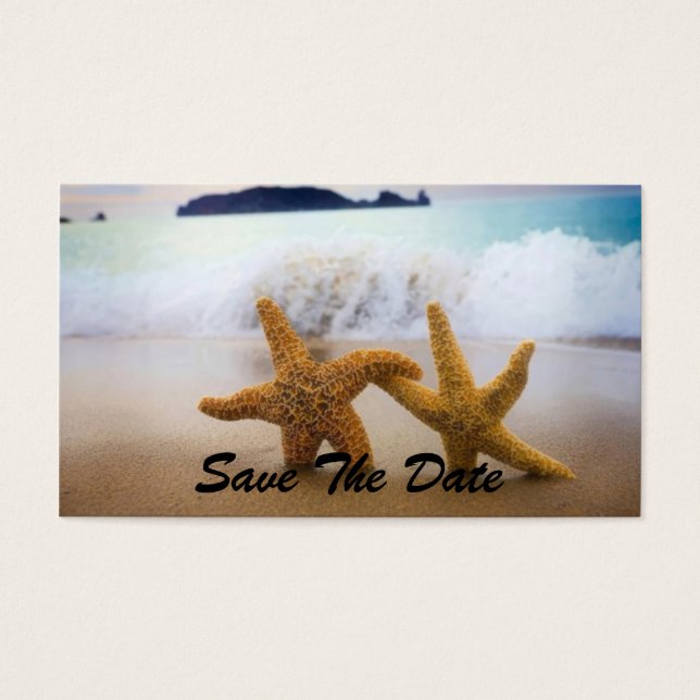 Save The Date STARFISH Business Card Template (Front)