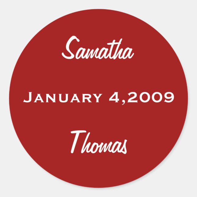 Save The Date Sticker Seal (Front)
