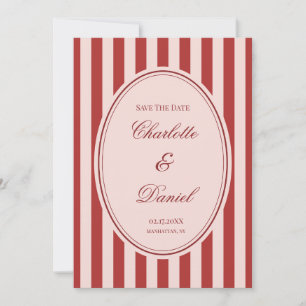 Save the Date Stripe Custom Chartreuse Invitation